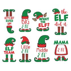 christmas elves svg bundle, bundle of elf svg, family elf svg, elves bundle, little logo christmas svg, instant download