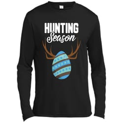hunting season cute bunny funny easter t-shirt boys girls long sleeve moisture absorbing shirt