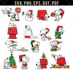 snoopy beagle dog svg, layered cut svg, christmas svg, cartoon collect svg, compatible with cricut and cutting machine