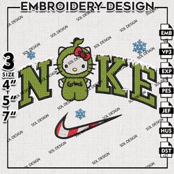 Nike Grinch Embroidery Files, Christmas Hello Kitty Embroidery Design, Grinch, Christmas Machine Embroidery Design