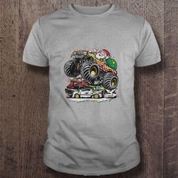 santa claus monster truck tshirt