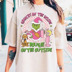 boojee grinch shirt, grinchy on the inside bougie on the outside, grinchmas vibes, grinchmas & co shirt, grinchmas shirt