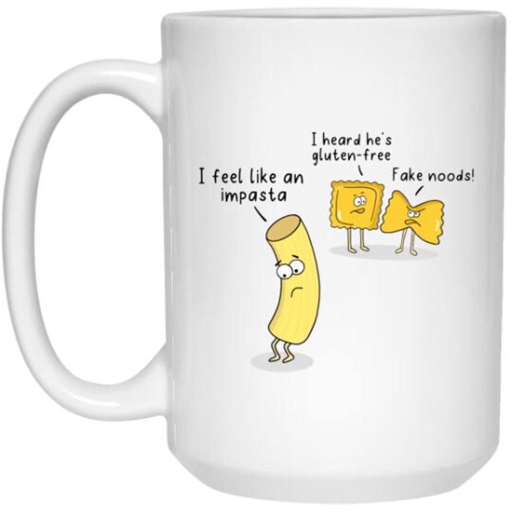 Funny Cartoon Impasta Mug Celiac Disease Gift Coffee Cup Fake Noods Gluten-Free Gift for Pasta Lovers Celiac Awareness.jpg