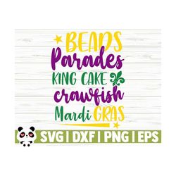 beads parades king cake crawfish mardi gras svg, fat tuesday svg, fleur de lis svg, louisiana svg, parade svg, mardi gras cut file
