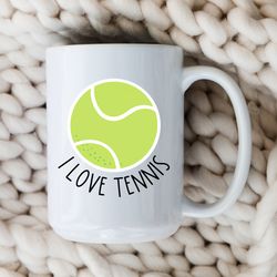 i love tennis mug for tennis lover sports gift country club tennis coffee mug