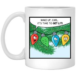 time to get lit christmas mug funny christmas hot cocoa or coffee cup
