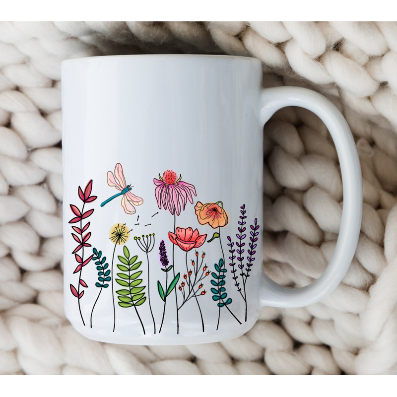 Wildflowers Mug Cute Coffee Cup Gift for Plant Lady Floral Mug Garden Gift for Mom Plant Lovers Mother's Day Gift I Love Plants Flower Mug.jpg
