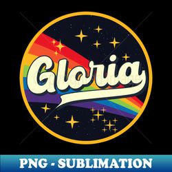 gloria rainbow in space vintage style - high-resolution png sublimation file - boost your success with this inspirational png download