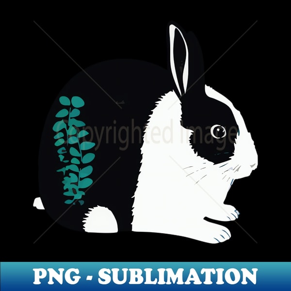 Cute Dutch Rabbit Vector Cute Dutch Rabbit and Eucalyptus Leaves - Elegant Sublimatio - Inspire ...