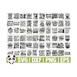 60 baby quote svg bundle, baby svg, mom svg, mom life svg, motherhood svg, toddler svg, newborn svg, baby shower svg, baby shirt svg