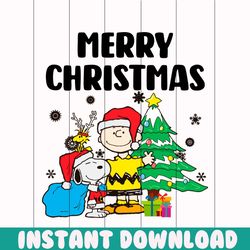 charlie and snoopy merry christmas svg for cricut files