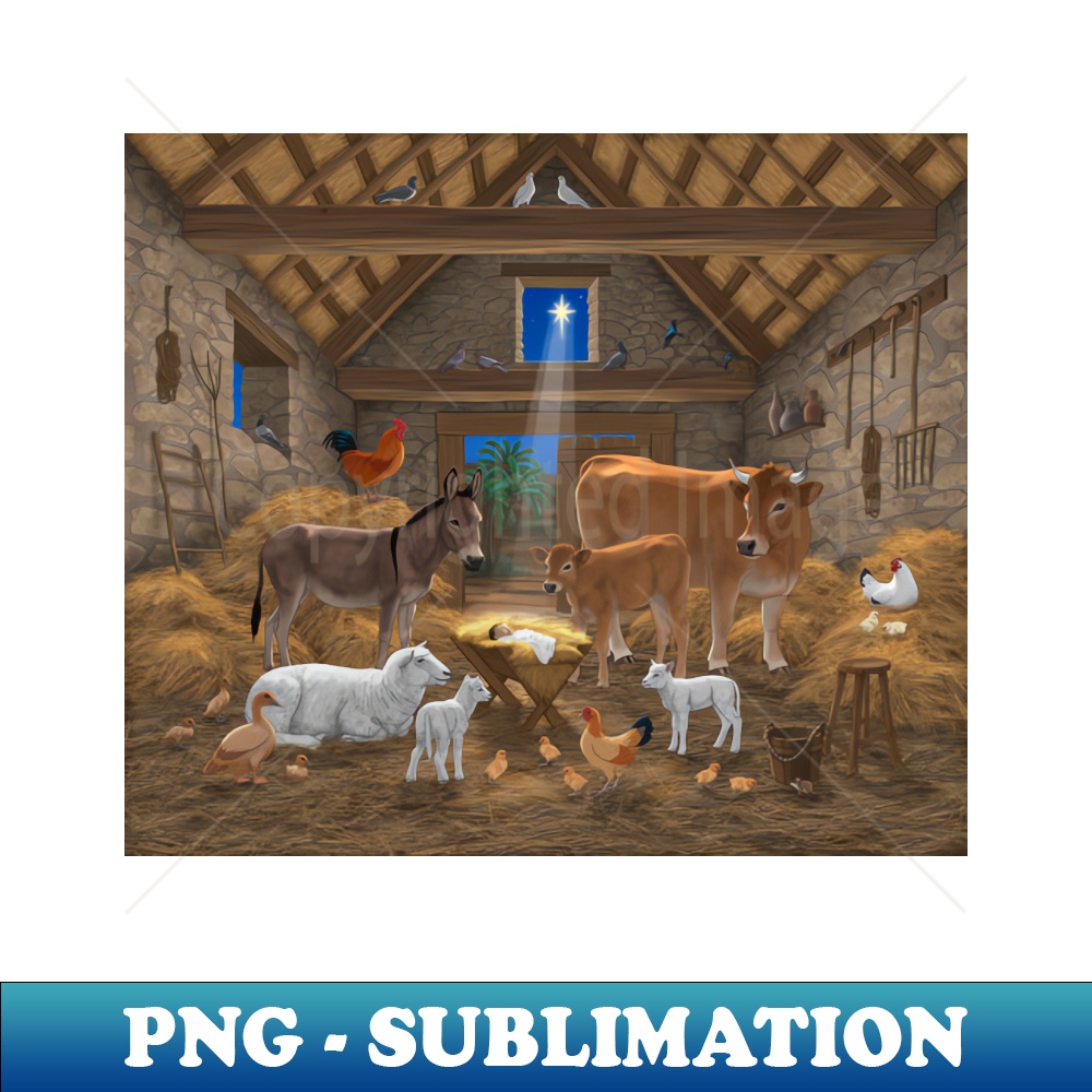 BM-20231114-1863_Baby Jesus Divine Manger Holy Night Christmas Nativity Scene Barnyard Farm Animals 2989.jpg