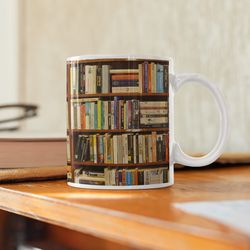 bookworm library books mug