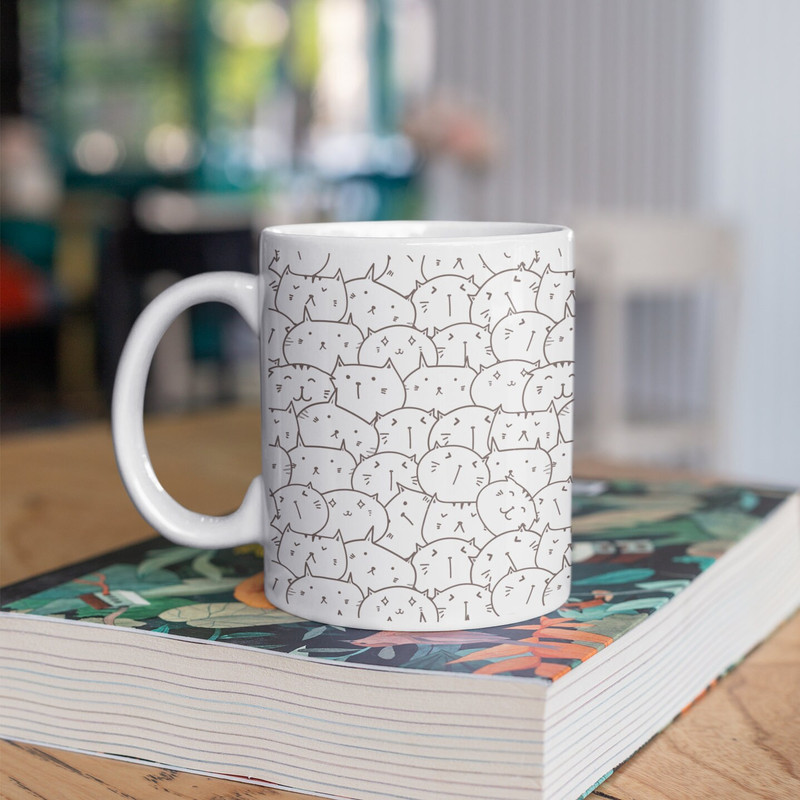 Cat coffee mug, Cat Pattern, cat lover gift, cat lover mug, cute cat mug, gift for cat mom, pet mug, cute cat drawing, cute gift Mug.jpg