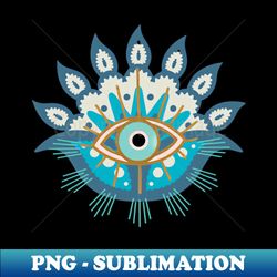hazey blue evil eye karma good luck charm - premium png sublimation file - bring your designs to life