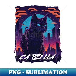 catzilla japanese sunset - high-resolution png sublimation file - revolutionize your designs