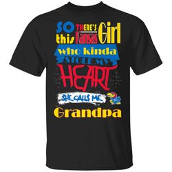 kansas jayhawks she calls me grandpa tshirt  apparel
