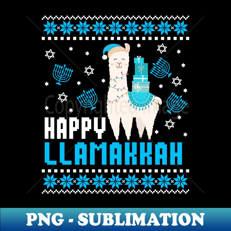 CV-20231114-10066_Happy Llamakkah Ugly Jewish Christmas Chanukkah Pajama Long Sleeve.jpg