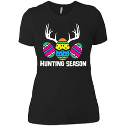 hunting season funny easter eggs deer antlers t-shirt next level ladies boyfriend tee