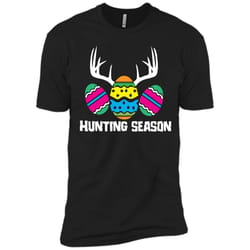 hunting season funny easter eggs deer antlers t-shirt next level premium short sleeve tee