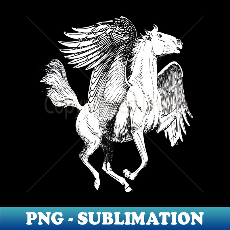 DE-20231114-16374_Pegasus Winged White Horse Line Drawing Vintage Style 3348.jpg