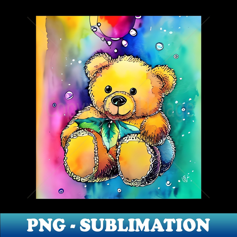 DE-20231114-4981_Colourful Watercolour Painting of the Cutest Teddy Bear 7684.jpg