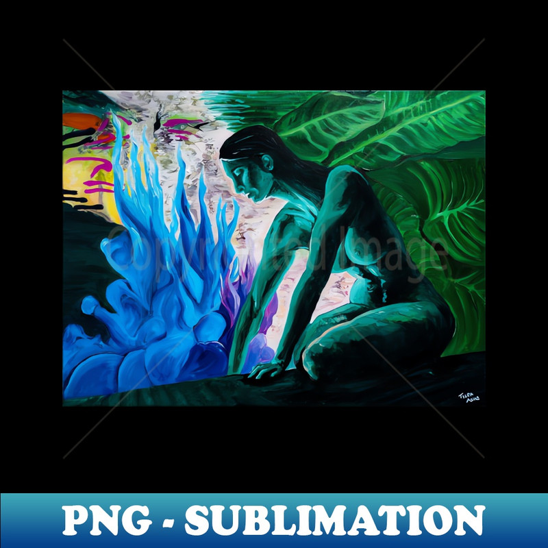 DP-20231114-15281_Natures Remedy - Original Wall Art Handmade Home Decor Painting Psychedelic Nude Graffiti Green Atmosphere mid century 1264.jpg