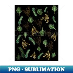 Black Festive Leaf Design for Christmas and Seasonal Holidays - Premium Sublimation Digital Download - Boost Your Success with this Inspirational PNG Download