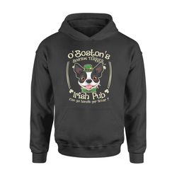 funny st patricks day boston terrier dog irish pub hoodie