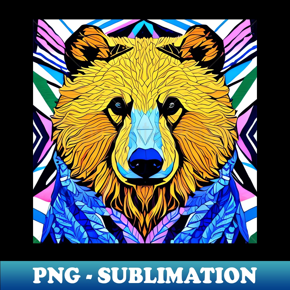 ED-20231114-9287_Gorgeous Abstract Geometric Watercolour painting of a Magnificent Bear 4170.jpg