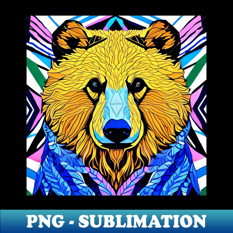 ED-20231114-9287_Gorgeous Abstract Geometric Watercolour painting of a Magnificent Bear 4170.jpg