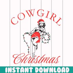 vintage cowgirl christmas santa hat svg for cricut files