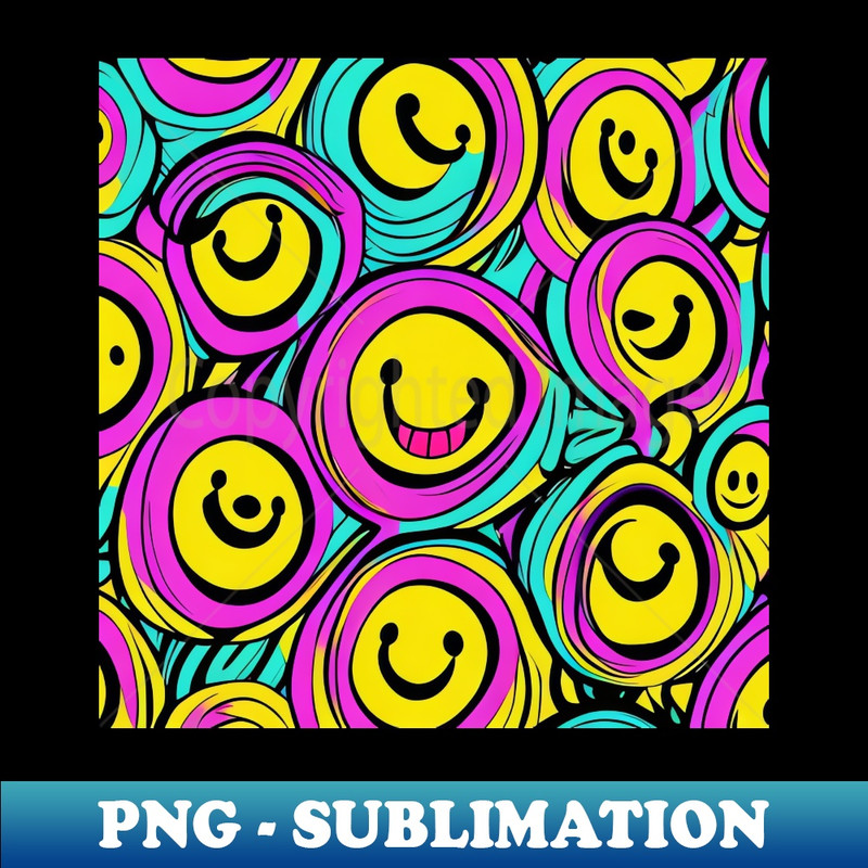 EQ-20231114-14441_Mesmerizing Neon Symphony Psychedelic Smileys with Swirling Patterns by Threaded Avenue 1855.jpg