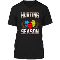 hunting season- funny easter egg hunting tshirt gift apparel mens printed v-neck t