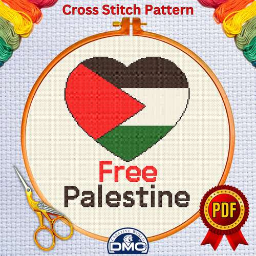Free Palestine Cross Stitch Pattern 1, | Islamic cross stitch pattern, Palestine flag Cross Stitch Pattern, Instant PDF