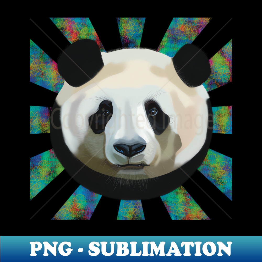 FH-20231114-19774_Striking Panda bear on Neon Atomic patterned sun rays 7258.jpg