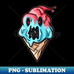 scary monster zombie demon soft ice cream cone halloween - sublimation-ready png file - spice up your sublimation projects