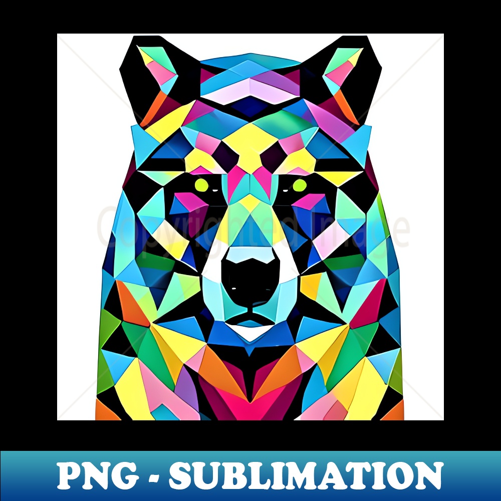 GV-20231114-9288_Gorgeous Abstract Geometric Watercolour painting of a Magnificent Bear 7419.jpg