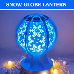 Christmas snow globe lantern svg | Christmas snowball lantern | Cricut lantern template | Christmas lantern svg