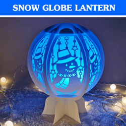 christmas snow globe lantern svg | christmas snowman lantern | cricut lantern template | christmas lantern svg