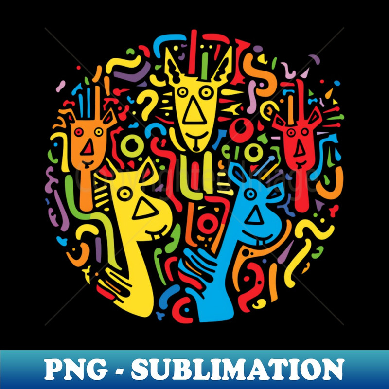 HI-20231114-9046_Giraffe Giggles Fun-loving Herd Tee 1980s style Colorful Pop Art 7548.jpg