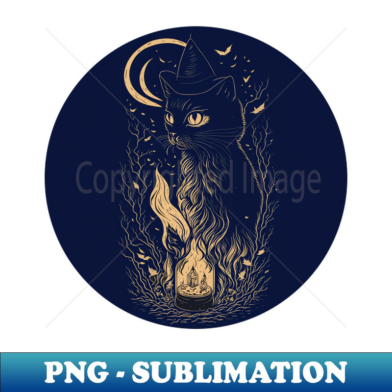 IB-20231114-3953_Cat Wearing Witch Hat - Halloween Bats Lantern and Moon 9387.jpg