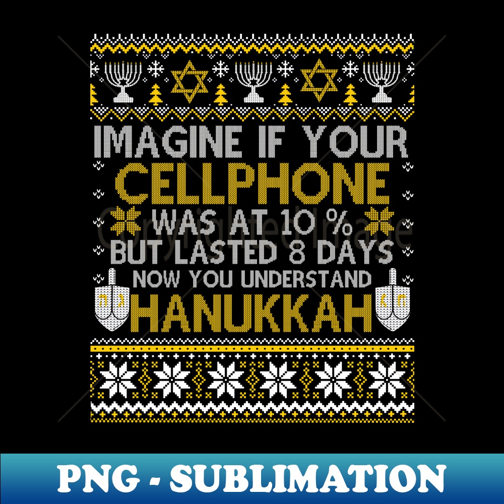 IV-20231114-8497_Funny Hanukkah, Chanukah Cellphone Menorah Ugly Sweater Long Sleeve.jpg