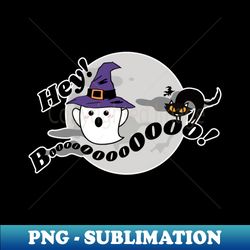 hey boo  cute ghost with cat over the moon - special edition sublimation png file - create with confidence