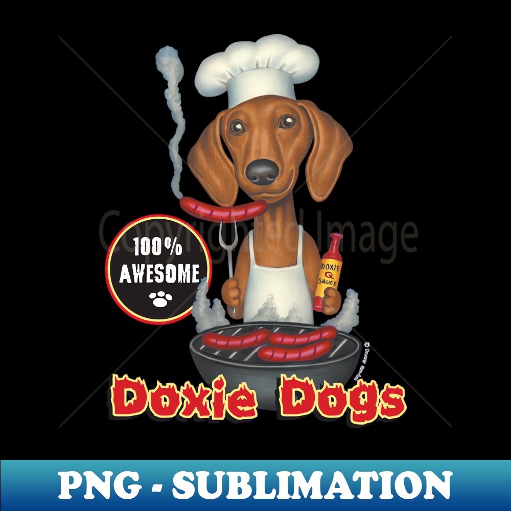 JJ-20231114-8403_Funny cute Dachshund Doxie Chef with Dog with Wieners on grill 1098.jpg