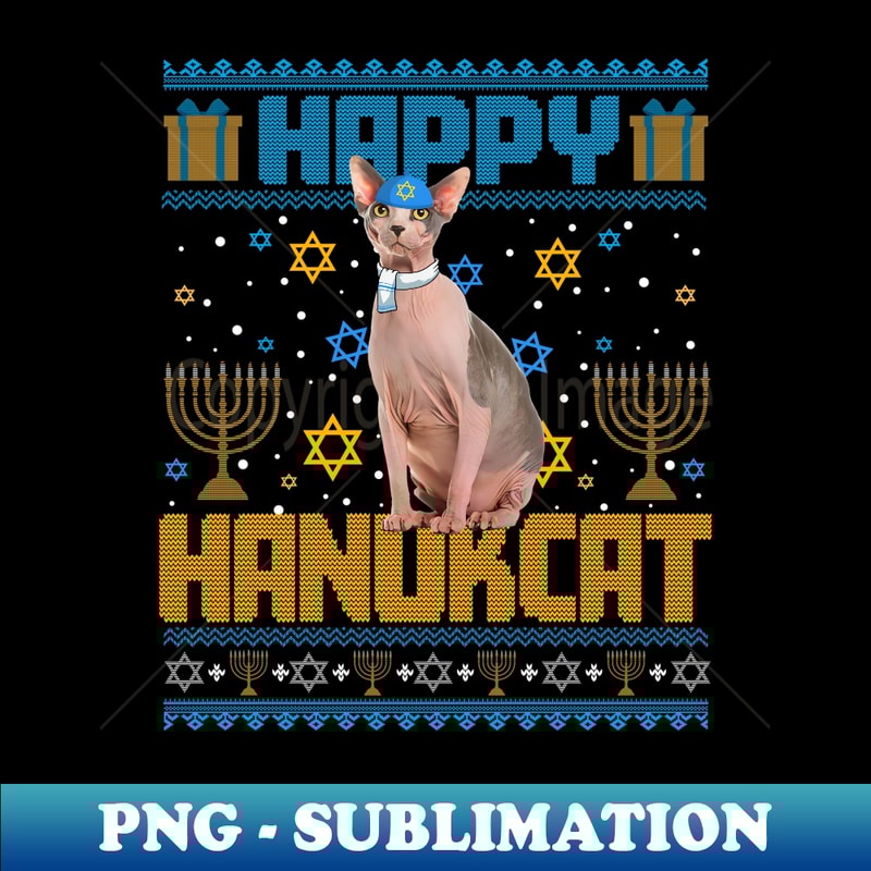 JK-20231114-8501_Funny Happy Hanukcat Jewish Sphynx Cat Ugly Hanukkah Sweater Long Sleeve 1.jpg