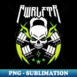 pwrlftr  powerlifter kettlebell skull cross barbell green blaze - signature sublimation png file - perfect for sublimation art
