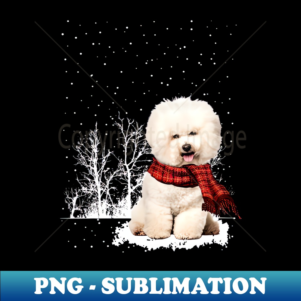 KN-20231114-4374_Christmas Bichon Frise With Scarf In Winter Forest 4354.jpg