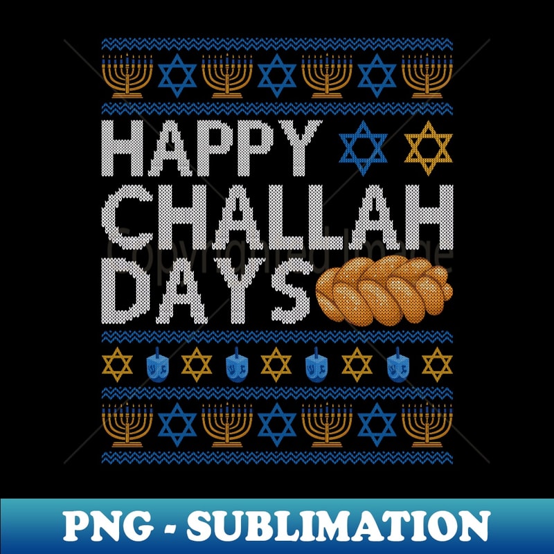 KP-20231114-9902_Happy Challah Days Happy Chanukah Ugly Hanukkah Sweater Kids Long Sleeve 1.jpg