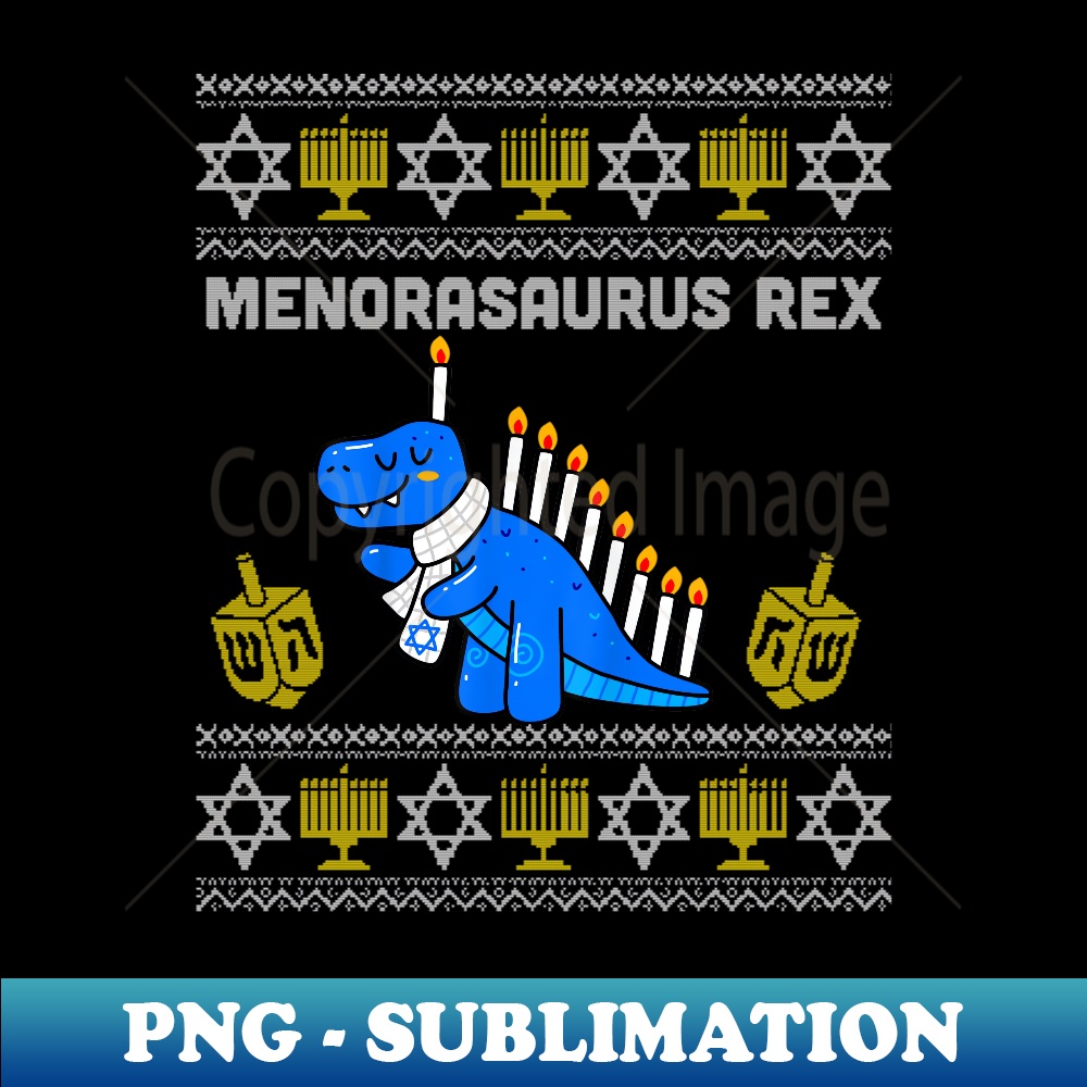 KX-20231114-14255_Menorasaurus Rex Shirt T Rex Dinosaur Hanukkah Ugly Chanukah Long Sleeve.jpg